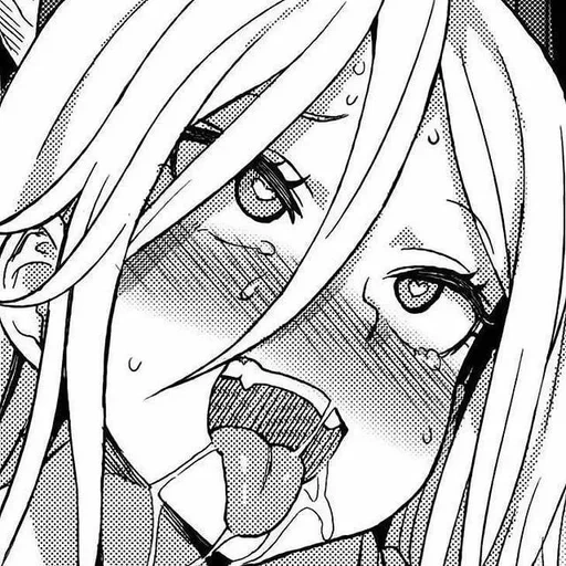 ahh high face, ahh high face, manga ahgao, anime avec un visage élevé, bande dessinée d'anime ahegao