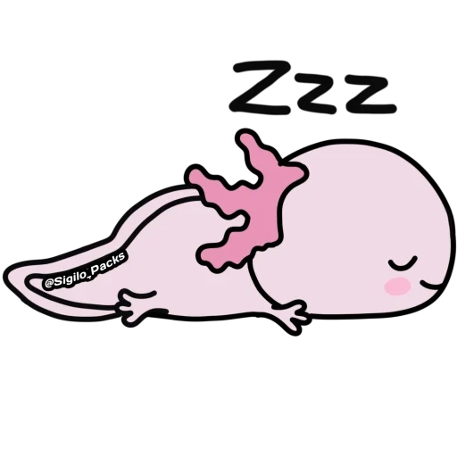 der kater, herr lazy, axolotl, axolotl kawai chibi