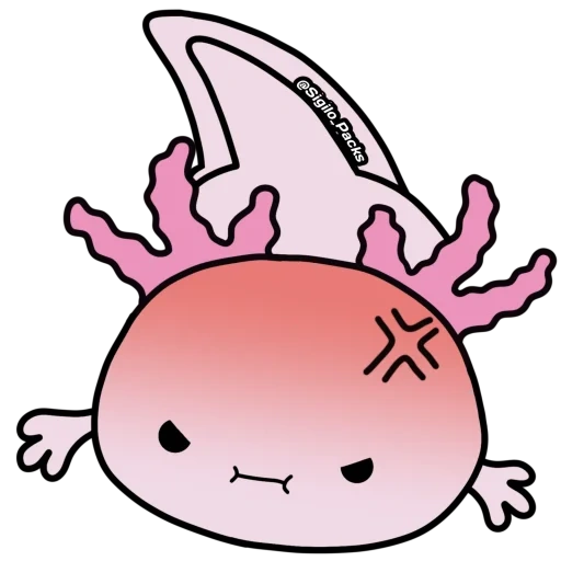 axolotl, axolotl kawaii, dessins axolotl, les autocollants axolotle sont kawaii