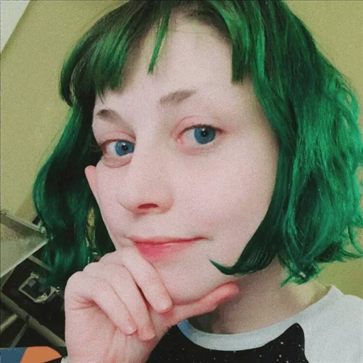 человек, девушка, эмо девушки, зеленые волосы, радужные волосы