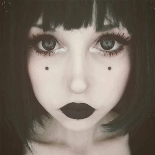 girl, gothic makeup, cartoon make-up, beautiful makeup, cosmetic gothic