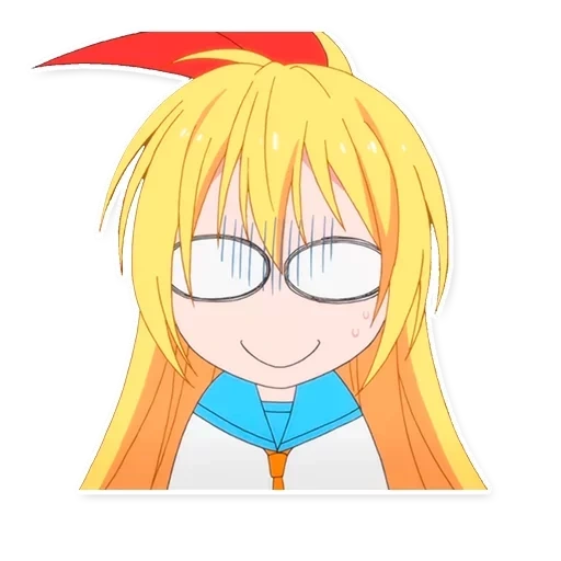 fox girl, anime di hiji, chidoka xilisaki, faccia di poker di kirisaki chitoge