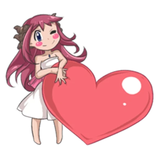 anime, jantung anime, hati anime, karakter anime, anime valentines