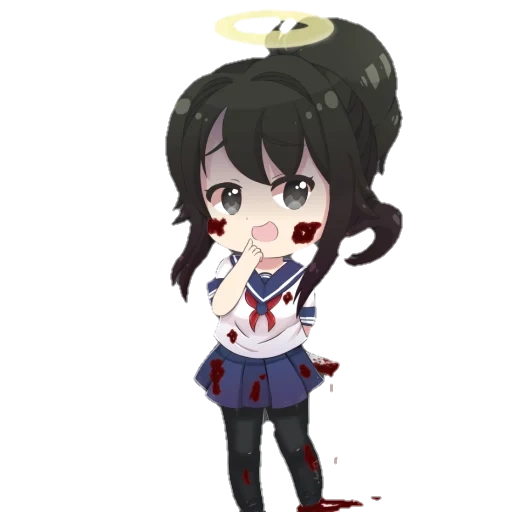 akabi ayano, yandeer chang chibi, yandere simulator, économiseur d'écran de simulateur yang delei, ayano aishi yandere simulator chibi