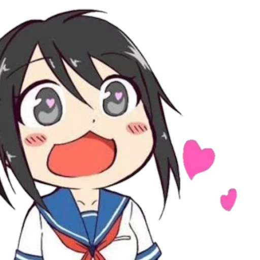 sempai, yanderee sile, yandere chan, ayano aisha chibi, anime sempai yandere