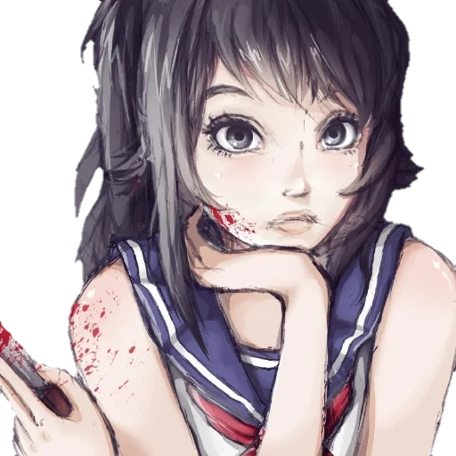 яндере, яндере тян, яндере чан арт, yandere simulator, яндере чан сумасшедшая