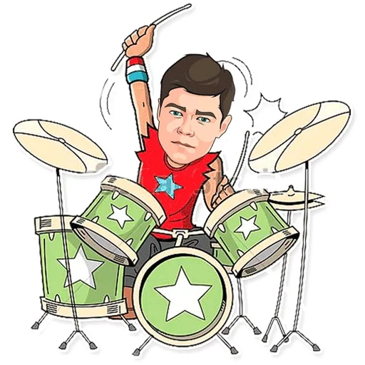drum, drummer, drummer, juvenile drummer, drummer cartoon