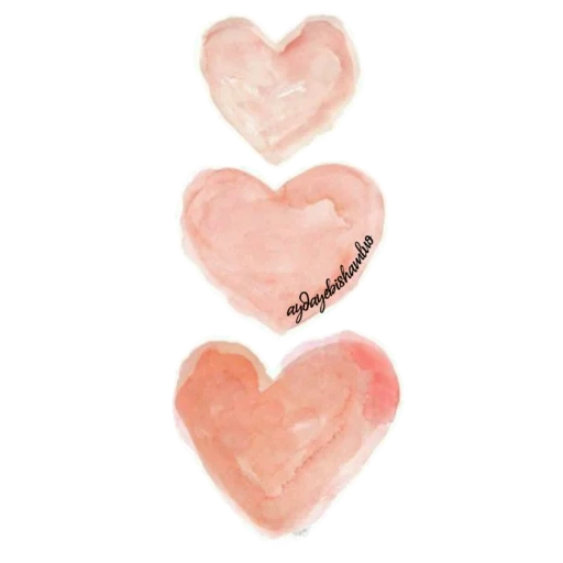 powder core, heart watercolor painting, pink heart, watercolor heart, beige stroke heart