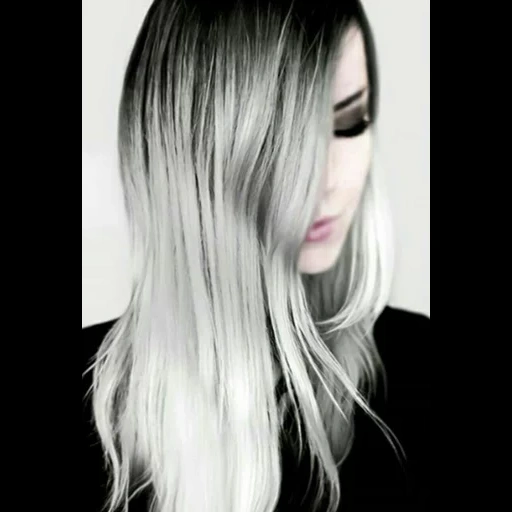 ash ombre, la couleur des cheveux est gris, la couleur des cheveux est gris, la couleur des cheveux est argentée, platin blond clair éclairci