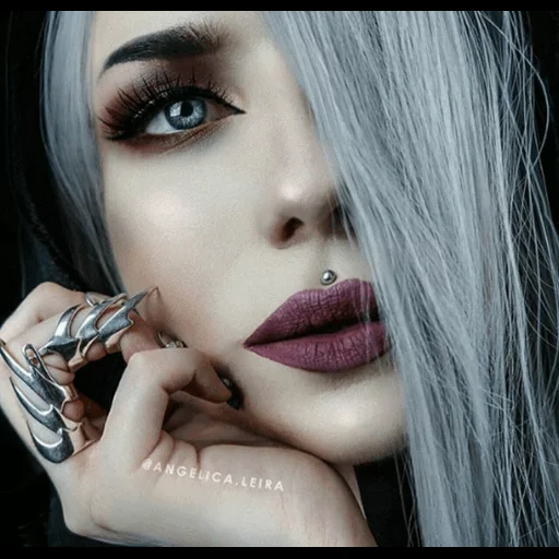 the girl, dark beauty, angelica, hübsches mädchen, gothic make-up