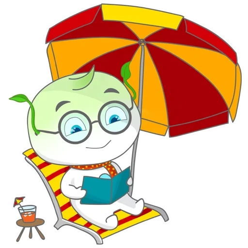 umbrella, people, notebook, illustration, smiley face beach