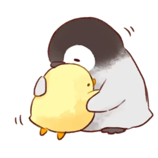 рисунок пингвиненка, soft and cute chick, пингвин милый рисунок, утка soft and cute chick love, цыплëнок пингвинчик soft and cute cick