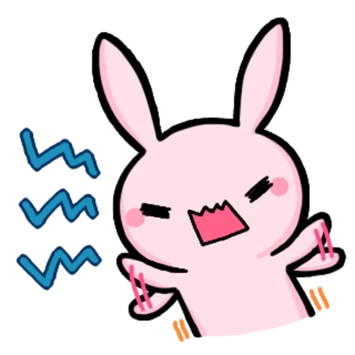 coelho, desenhos kawaii, lindos coelhos, o coelho é rosa, rabbit dançando