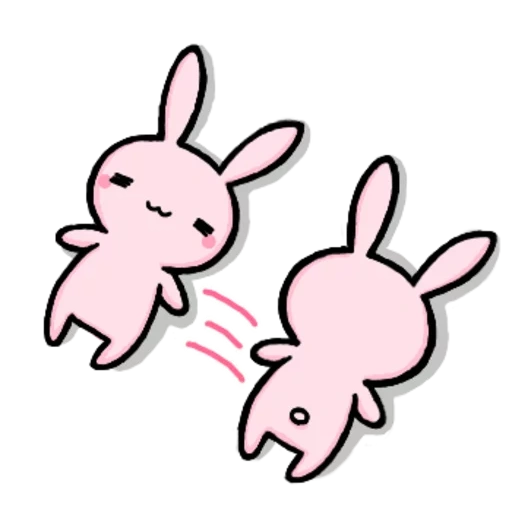 lapin, le lapin est rose, bunnies kawaii, dessins kawaii, dessins mignons de chibi