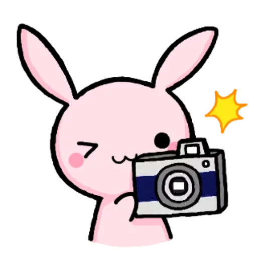 menyenangkan, gambar kawaii, kelinci kamera, gambar chibi yang lucu, gambar anime itu lucu
