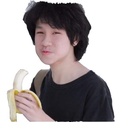 come uma banana, crianças de banana, banan do menino, menina banana, jovem come uma banana