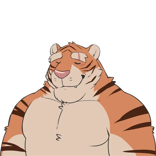 anime, tigresa furri, guardaespaldas, crecimiento muscular tigre peludo
