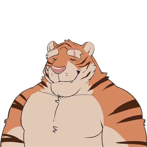 anime, tigre furri, furri bodyguard, tigre pelosa di crescita muscolare