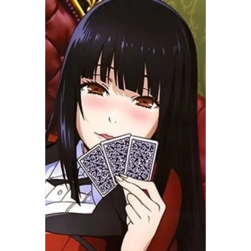 kakegurui, yumeko jabami, karakter anime, kegembiraan gila anime, kakegurui kegembiraan gila