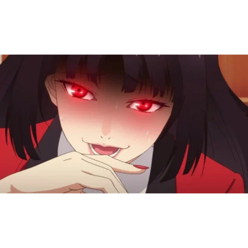 kakeguru yumeko, crazy excitement yumoko, crazy excitement yumiko, crazy azart anime, crazy excitement kakegurui