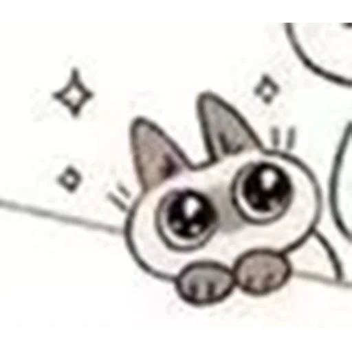cat, lovely pattern, kawai sticker, smiling face kitten