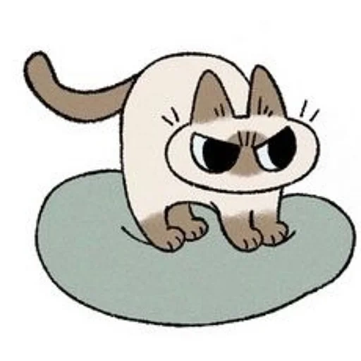 kucing, kucing, kucing lucu, kitty siamese kawaii stiker