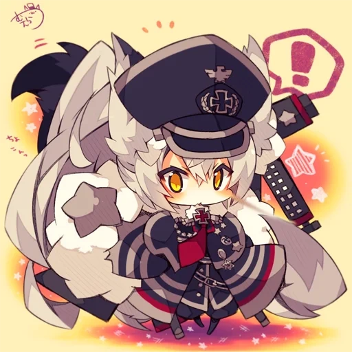 chibi, travessa do céu vermelho, arte de animação fofa, travessa de tierpitz azul, bismarck azur lane