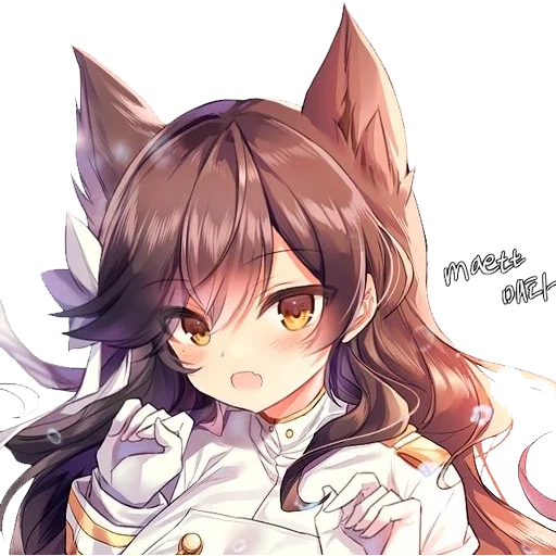 nekoatago, anime neko, anime mignon, azur lane atago, fille de bande dessinée en mouvement