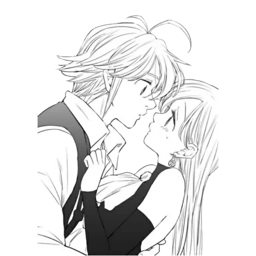 meliodas, manga pasangan, manga meliodas elizabeth, meliodas elizabeth kiss, tujuh dosa fana meliodas elizabeth