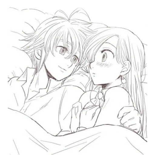 anime cute, anime cute couples, elizabeth meliodas, meliodas elizabeth manga, meliodas elizabeth comics