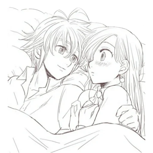 anime carino, coppie carine anime, elizabeth meliodas, meliodas elizabeth manga, meliodas elizabeth comics