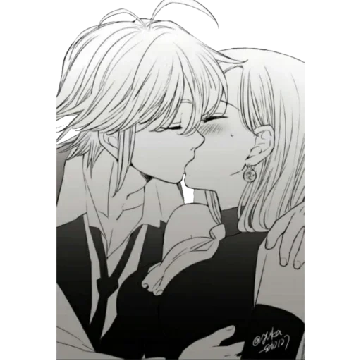 meliodos elizabeth, elizabeth meliodas posh, meliodos elizabeth kiss, meliodos elizabeth kiss manga, siete pecados mortales meliodas elizabeth