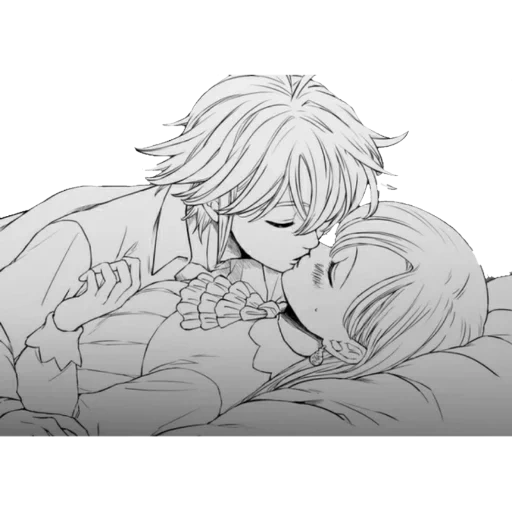 anime drawings, meliodas elizabeth, meliodas elizabeth 18, meliodas elizabeth love, meliodas elizabeth sleep together