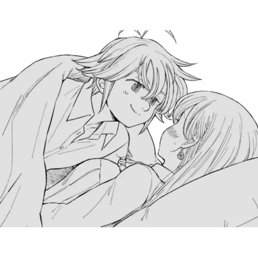 anime couples, anime drawings, meliodas elizabeth, anime drawings of a couple, meliodas elizabeth 18