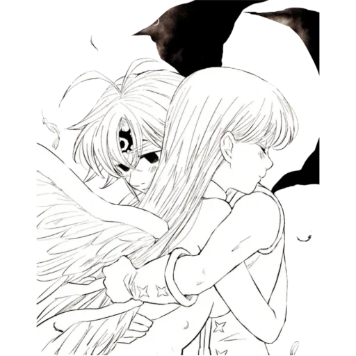 meliodas elizabeth, meliodas demon elizabeth, meliodas elizabeth angel, 7 mortal sins meliodas elizabeth, seven mortal sins manga meliodas elizabeth