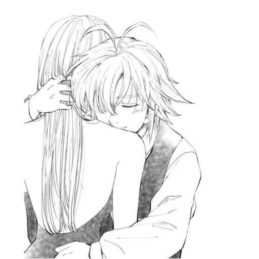 anime couples, lovely anime couples, meliodas elizabeth manga, meliodas elizabeth kiss, coloring anime girls guys