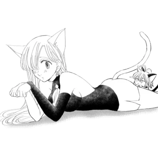 linda anime, gatos de anime, ouvidos de anime para colorir, sete pecados mortais não são, shiro kida kuro mu kida kuro mu