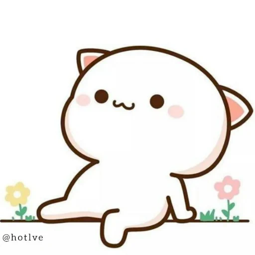 gambar lucu, gambar kawaii, kucing persik mochi, gambar kawaii yang lucu, hewan lucu membuat sketsa