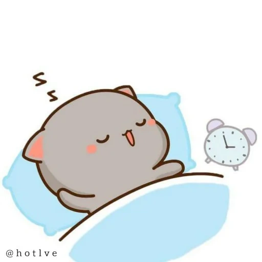 kucing, gambar kawaii, gambar kawaii yang lucu, gambar kawaii yang indah, menggambar tidur kotik kawai