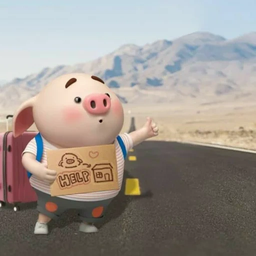 piggy, pig, little pig, wallpapers phone with a pig, cerditos miniso pig