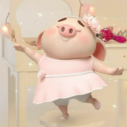 piggy, the pig is sweet, dear pig, the piglet is cute, pink piggy official character