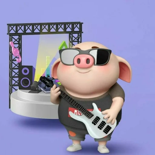 piggy, punk punk, i am a punk pig, the pig is funny, this little piggy