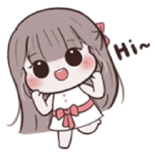 drawing, cute drawings chibi, chibi cute, stickers chibi hello, lovely anime