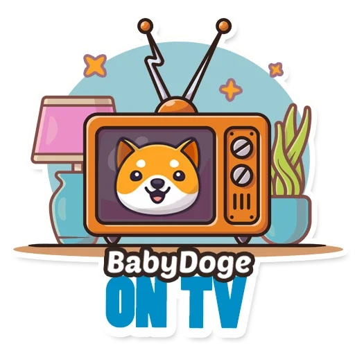 doge, código bidimensional, tv, televisión de dibujos animados, noticias de babydogecoin