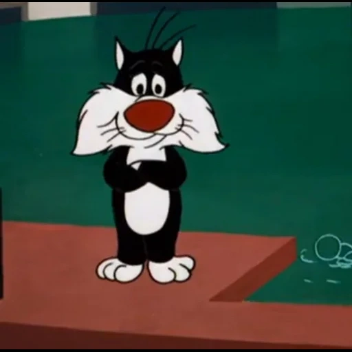 looney, looney tunes, cat sylvester coffee, le chat sylvester fume, personnel cat sylvester