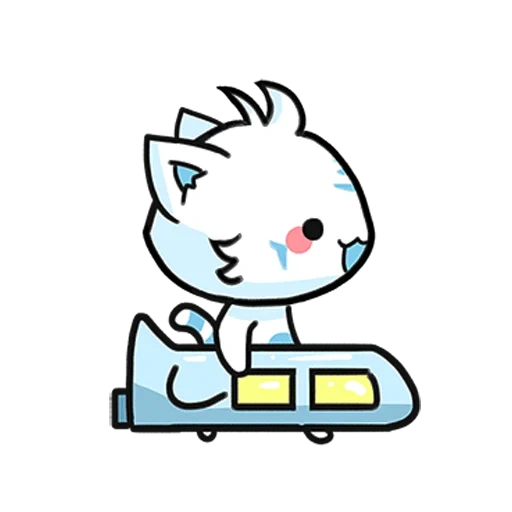 cat, seal, kitty sister, cat moire, cute cartoon white kitten