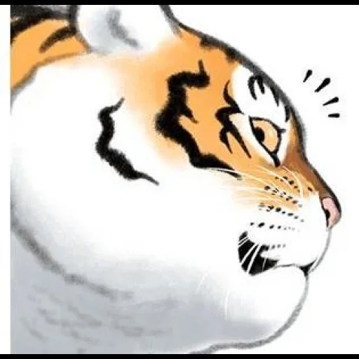 тигр амур, пухлый тигр, тигр рисунок, смайлик тигр, тигр иллюстрация