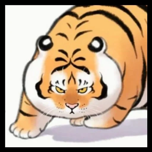 tigre, el tigre es lindo, tigre gordo, el tigre es divertido, dibujos divertidos de tigre