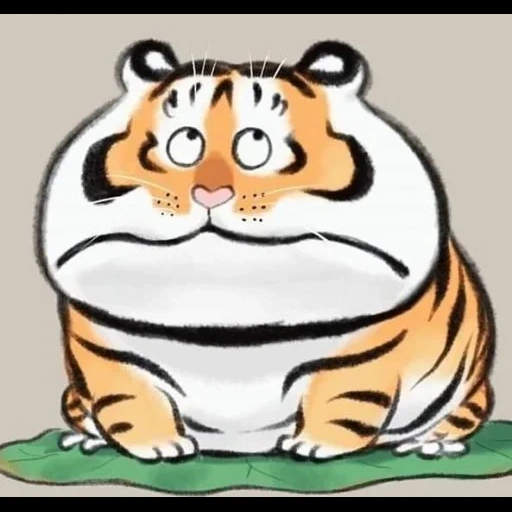 толстый тигр, тигр смешной, пухлый тигр bu2ma, толстый тигр bu2ma, толстый тигр мем японский