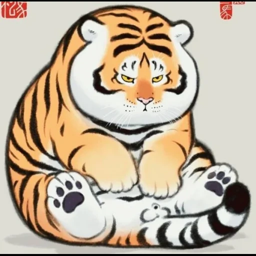 tiger cupid, a chubby tiger, fat tiger, bu2ma_ins tiger, pang hu bu2ma